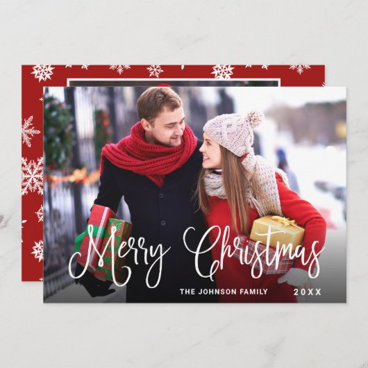 2 PHOTOメリーモダンクリスマスグリーティング シーズンカード (正面/裏面)