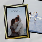 2 photo日付のゴールデンフレーミニマルムを保存 箔招待状