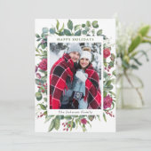 2 PHOTO水彩冬のバラ花クリスマス シーズンカード (スタンド正面)