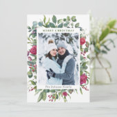 2 PHOTO水彩冬のバラ花クリスマス シーズンカード (スタンド正面)