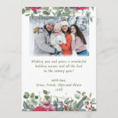 2 PHOTO水彩冬のバラ花クリスマス シーズンカード (裏面)