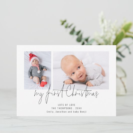 2 Photo 2026カレンダーベビー初めてのクリスマス シーズンカード (スタンド正面)
