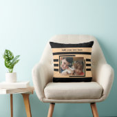 2 photo add text black peach クッション (椅子)