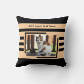 2 photo add text black peach クッション (裏面)