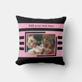 2 photo add text black pink クッション (正面)