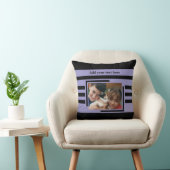 2 photo add text black purple クッション (椅子)