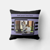 2 photo add text black purple クッション (裏面)