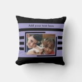 2 photo add text black purple クッション (正面)