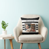 2 photo add text black white クッション (椅子)