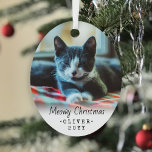 2 Photo Any文字Meowy Christmas Cat シンプル Script メタルオーナメント<br><div class="desc">お祝シンプルり家族の家族のはカスタム2 photo oval metalオーナメント。このテンプレートの文字と子猫の写真シンプルは、パーソナライズする違うためにフロントとバックで同じかすることができる。好みもしに、"Meowy Christmas"を任意のメッセージに変更する。オーナメントは、犬、バニー、鳥やハムスターなどのペットや記念碑にも使用できる。デザインには、白黒のグラデーションのオーバーレイ、スタイリッシュスクリプトタイポグラフィ、ミニマルモダンリストタイプライタースタイル名と年、お好みの2つの写真が含まれています。このユニーク猫好き記念クリスマスはエレガントtouchを加える。メリークリスマス!前面の写真の例はHarry Grout (@harryjamesgrout)で、背面の写真はNine Kopfer (@enka80) – 出典：Unsplash。</div>