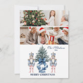 2 Photo Blue Chinoiserie Nutcracker Christmas シーズンカード (正面)