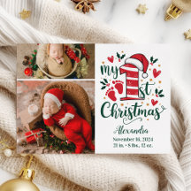 2 Photo Candy Cane Baby 1st Christmas