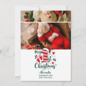 2 Photo Candy Cane Baby 1st Christmas シーズンカード (正面)