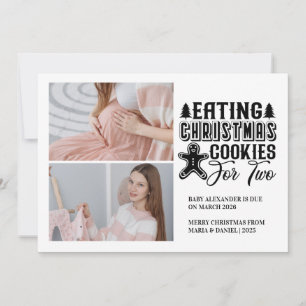 2 Photo Christmas Cookies for 2 妊娠 シーズンカード