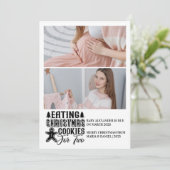 2 Photo Christmas Cookies for 2 Pregnancy シーズンカード (スタンド正面)