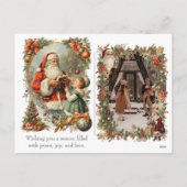 2 Photo Collage Merry Christmas Vintage Holiday シーズンポストカード (裏面)