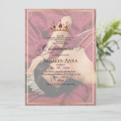 2 Photo Elegant Gold Princess Quinceañera  招待状 (スタンド正面)