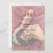 2 Photo Elegant Gold Princess Quinceañera  招待状 (正面)