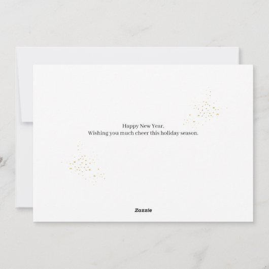 2 Photo Elegant Script Modern Happy New Year シーズンカード (裏面)