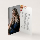 2 Photo Floral Simple Memorial Folder Prayer Card (内部)