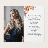 2 Photo Floral Simple Memorial Folder Prayer Card (内部フラット)