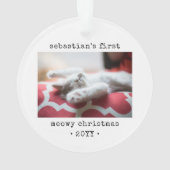 2 Photo Kitten's 1st Meowy Christmas Any文字ペット オーナメント (裏面)