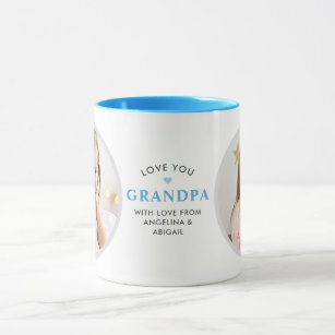 2-Photo Love You Grandpa/その他の個人的なメッセージ マグカップ