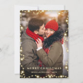 2 PHOTO Merry Christmas Gold Sparkle Greeting シーズンカード (正面)
