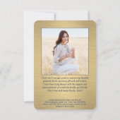 2 Photo New Addressブラッシュドブルー&金ゴールド卒業 サンキューカード (裏面)