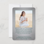 2 Photo New Address Brushed Green White Graduation サンキューカード (裏面)