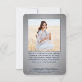 2 Photo New Address Brushed Navy Blue Graduation サンキューカード (裏面)