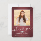 2 Photo New Address Brushed Red Gray卒業 サンキューカード (正面)