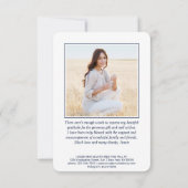 2 Photo New Address Navy Blue and White Graduation サンキューカード (裏面)