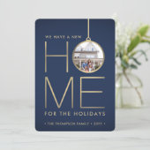 2 Photo New Home Address Navy Blue & Moving シーズンカード (スタンド正面)