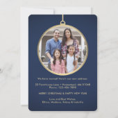 2 Photo New Home Address Navy Blue & Moving シーズンカード (裏面)