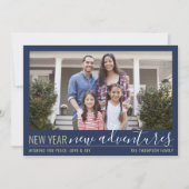 2 Photo New Year New Adventures Blue White & 金ゴールド シーズンカード (正面)