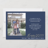 2 Photo New Year New Adventures Blue White & 金ゴールド シーズンカード (裏面)