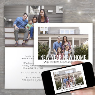2 Photo New Year New Home Minimalist モダン Moving シーズンカード