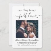 2 Photo Nothing ファンシー Just Love'結婚 Elopment 招待状 (正面)