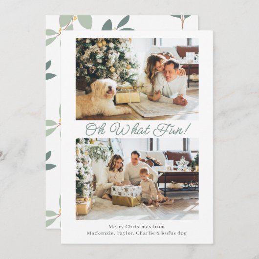 2 Photo Oh Whatおもしろいクリスマス シーズンカード (正面/裏面)