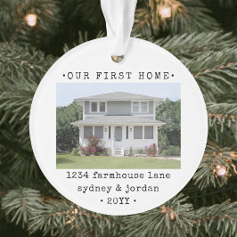 2 Photo Our最初のホームモダン引っ越し祝いパーティー オーナメント