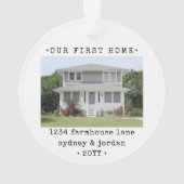 2 Photo Our最初のホームモダン引っ越し祝いパーティー オーナメント (裏面)