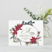 2 PHOTO Poinsettiaのエレガントクリスマスグリーティング シーズンカード (スタンド正面)