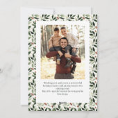 2 Photo Retro Christmas Hand Drawn Red Bow Ribbon シーズンカード (裏面)