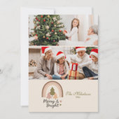 2 Photo Retro Rainbow Merry & Bright  シーズンカード (正面)