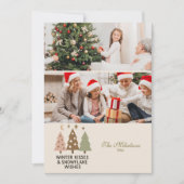 2 Photo Retro Winter Kisses & Snowflake Wishes シーズンカード (正面)