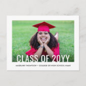 2 Photo Simple Modern Bold Class Year Graduation 案内ポストカード (正面)