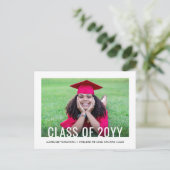 2 Photo Simple Modern Bold Class Year Graduation 案内ポストカード (スタンド正面)