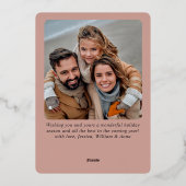 2 PHOTO Simple Sparkle Christmasエレガントバラ金ゴールド 箔シーズンカード (裏面)