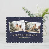 2 Photo Starry Blue Merry Christmas シーズンカード (スタンド正面)